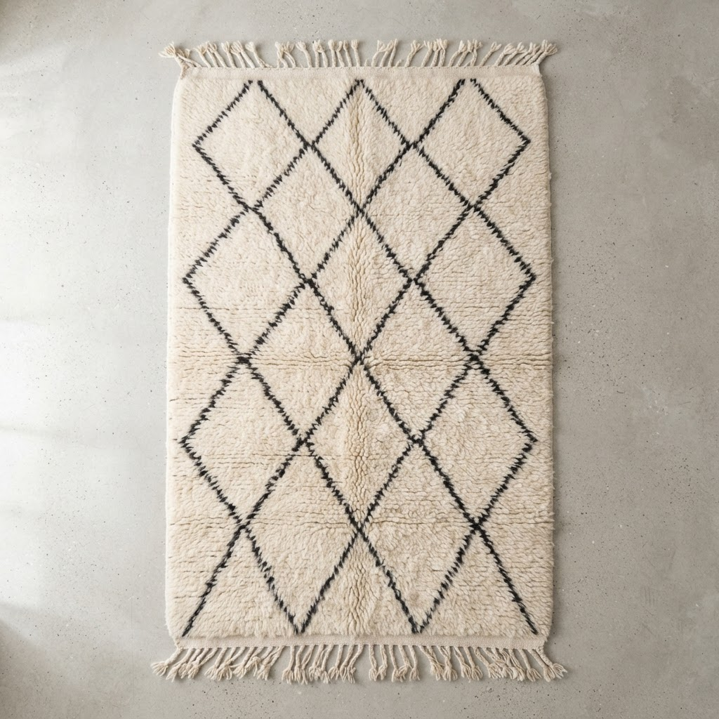 Beni Mrirt Noir — handmade Moroccan rug