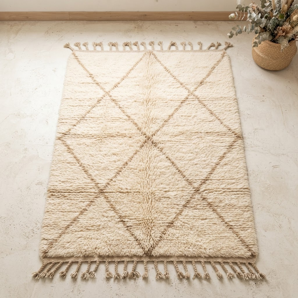 Camel Grid Beni — handmade Moroccan rug